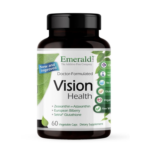 [BRSW22QCCJ4GMDI4] EMERALD LABS Vision Health - Premium Eye Health Supplement with Lutein, Zeaxanthin & Albion Chelated Zinc - Vegan & Gluten-Free - 60 Vegetable Capsules (30-Day Supply)