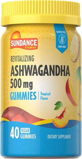 [BRSROHA2OYMWYAYV] Sundance Ashwagandha Gummies | 500mg | 40 Vegan Gummies | Vegan, Ez-GMO eta Gluten Free Supplement