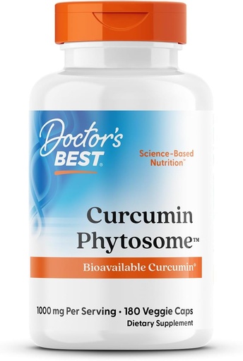 [BRSWI2QQA4AWAELA] Doctors Best Curcumin Phytosome, Bioavailable Curcumin, Non-GMO, Gluten Free, Soy Free, Vegan, 1000mg, 180 Veggie Caps