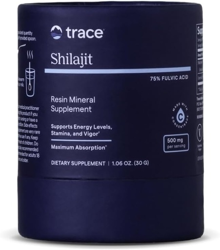[BRSRAED3CUOQAALU] Trace Minerals Shilajit Resin 500mg - Dietary supplement for Brain ' Digestive Health - Mineral supplement to Aid Immune Health " Daily Energy - Formula with Fulvic Acid - 30g (About 60 Servings)