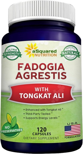[BRSW2ALYOV5AMALA] aSquared Nutrition Fadogia Agrestis 1000mg & Tongkat Ali 400mg - 120 Κάψουλες - Fadogia Agrestis Extract Supplement and Powder Complex Pills