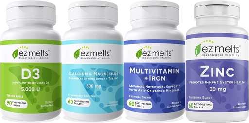 [BRSRMCQYBV4GGET7] EZ Melts Essential Men's Health Bundle, Sugar-Free, 1-3-Month Supply