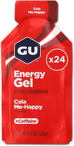 [BRSWYZY2AF4AIAYU] GU Energy Original Sports Nutrition Energy Gel, Vegan, Gluten-Free, Kosher, and Dairy-Free On-the-Go Energy for Any Workout, 24-Count, Cola Me-Happy