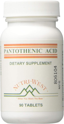 [BRSWKH3YCB6GG3D6] Nutri-West - Pantothenic Acid 90 Tablets
