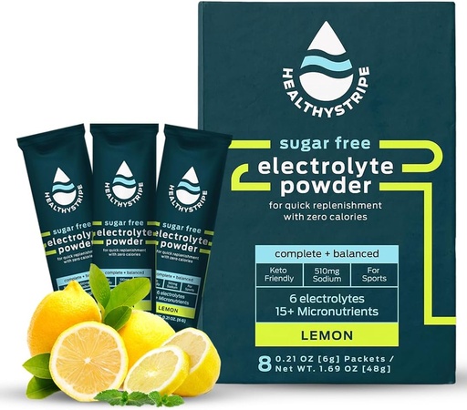 [BRSRO2QBBBYWYAY2] Sugar Free Electrolyte Powder Drink Mix mit 15 Mikronährstoffen, aktive Erholung und Hydration für Sport, Wandern, und aktive Lebensstile, No Calorie, Künstliche Flavors, Keto - 8 Pack