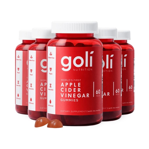 [BRSWGAICAAORUF36] Goli Apple Cider Vinegar Gummies - Worlds First ACV Gummy with Vitamin B12, Beetroot & Pomegranate - Vegan, Non-GMO, Gluten-Free, 300 Count (5 Pack)