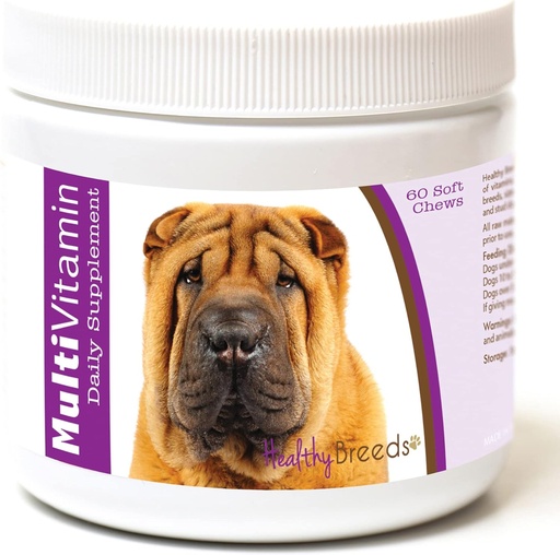 [BRSWIHILA4MA4HL6] Veselīgas šķirnes ķīniešu Shar Pei Multi-Vitamin Soft Chews 60 grāfs