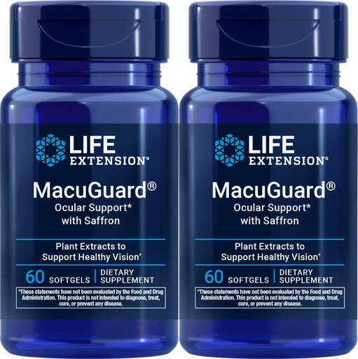 [BRSWIAY2PIGGG3LO] Life Extension MacuGuard Ocular Support with Saffron, 60 softgels (Pack of 2)
