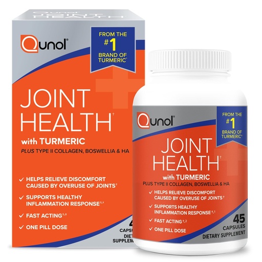 [BRSROCALBYORADL4] Qunol 5-in-1 Joint Support Supplement, Fast Acting, One Pill Dose, Support Healthy Inflammation Response & Discomfort Caused by Overuse of Joints, Alternative to Glucosamine Chondroitin MSM, 45 Count