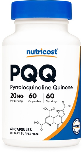[BRSWGEABO4BRG2QY] Nutricost PQQ (Pyrroloquinoline Quinone) 20mg, 60 Capsules - Vegetarian Capsules, Non-GMO, Gluten Free