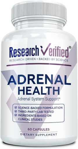 [BRSW2CABDINAACY2] Research Verified Adrenal Support - 60 Capsules - Support Adrenal Gland Function, Boost Energy, Balance Cortisol - Mushrooms, B-Vitamins, Bioflavonoids, BioPerine
