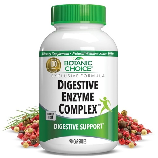 [BRSWYYI7OUNAMAI3] Botanic Choice Digestive Enzyme Complex - Digestive Aid for Healthy Gut Supplement for Better Digestion and Improved Nutrient Absorption to Ease Abdominal Bloating - 90 Pills