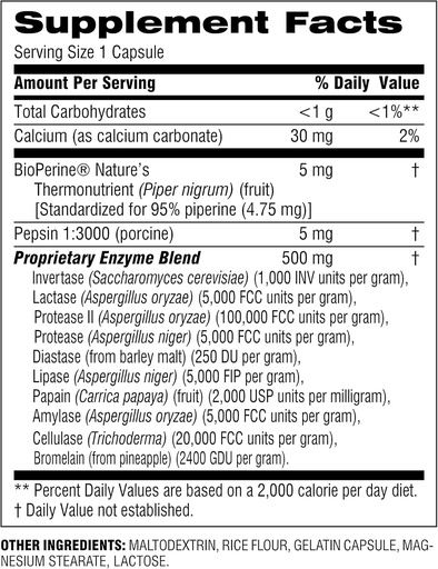 [BRSWYYI7OUNAMAI3] Complejo de Enzima Digestiva de la Elección Botánica - Ayuda Digestiva para el Suplemento de Gut Saludable para una mejor digestión y una mejor absorción Nutriente para aliviar el ruborismo abdominal - 90 pastillas