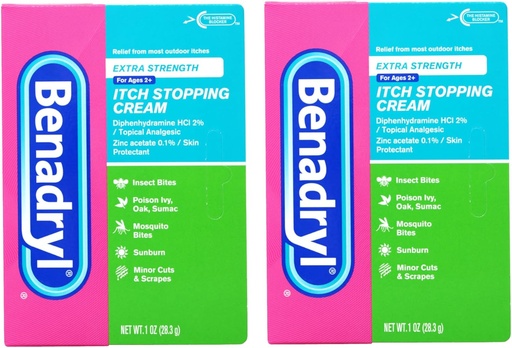 [BRSWIGL4ORYRW3DK] Benadryl Extra Strength Anti Itch Cream 1 Oz Tube (Pack of 2)