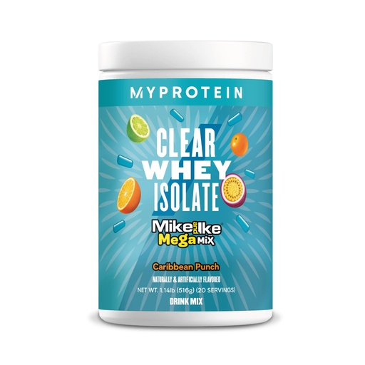[BRSROCD5BV4GODTF] Myprotein Clear Whey Isolate Protein Powder, 20 Servings (1.1lbs) Fruity Mike and IKE Caribbean Punch Drink Mix, 20g Protein per Serving, Daily Drink for Superior Performance