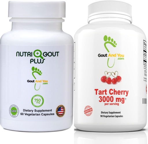 [BRSW22YPBBYGK2D2] Gout and You NutriGout Plus Uric Acid Support and Tart Cherry Extract 3000 mg Bundle