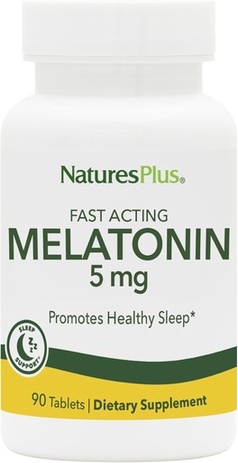 [BRSW2233BANRM3DB] Naturalezas Plus Melatonina 5 mg - 90 Tablas de acción rápida - Vegan, Gluten Gratis - 90 Serviciones