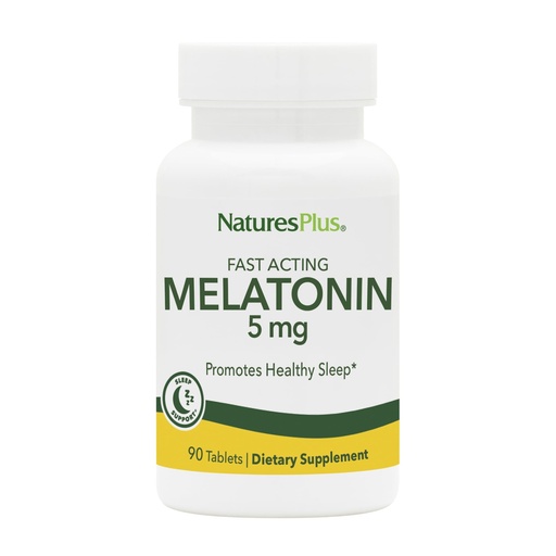 [BRSW2233BANRM3DB] NaturesPlus Melatonin 5 mg - 90 Fast-Acting Tablets - Vegan, Gluten Free - 90 Servings