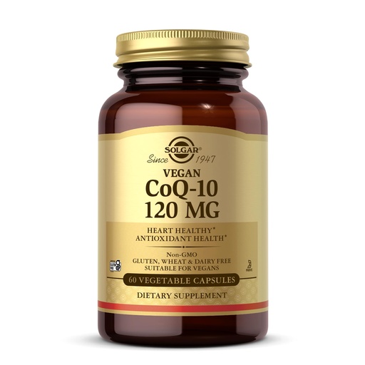 [BRSWIYT3OMABAEDU] Solgar Vegan CoQ-10 120 mg - 60 Vegetable Capsules - Antioxidant Health - Non-GMO, Gluten Free, Dairy Free, Kosher - 60 Servings