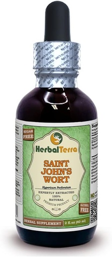[BRSWG235AUCWK3DU] Saint John's Wort (Hypericum Perforatum) Glycerite, Organic Dried Herb Alcohol-Free Liquid Extract 2 oz