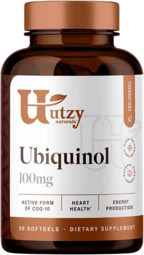 [BRSWYFIFOEPGEAA6] Utzy Naturals Ubiquinol | 100mg | High Absorption Patented CoQ-10 (Kaneka®) | Heart Health & Energy Support | Made in USA | 30 Softgels