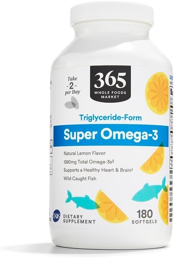 [BRSWGZQCBAAQ4F3F] 365 by Whole Foods Market, Super Omega 3, 180 Count