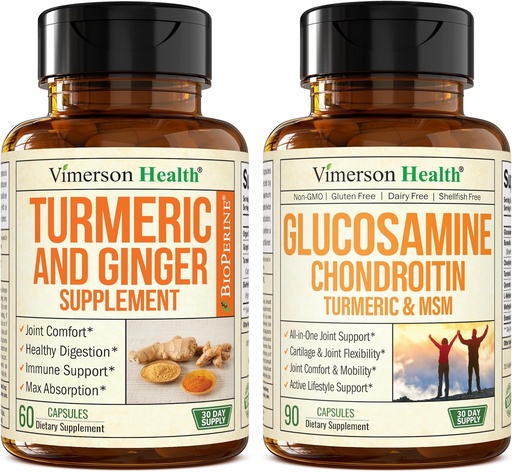 [BRSW2FQ3OEBGM2TU] Turmeric Supplement and Ginger Root Joint Support Supplement & Glucosamine Chondroitin MSM and Turmeric Supplement