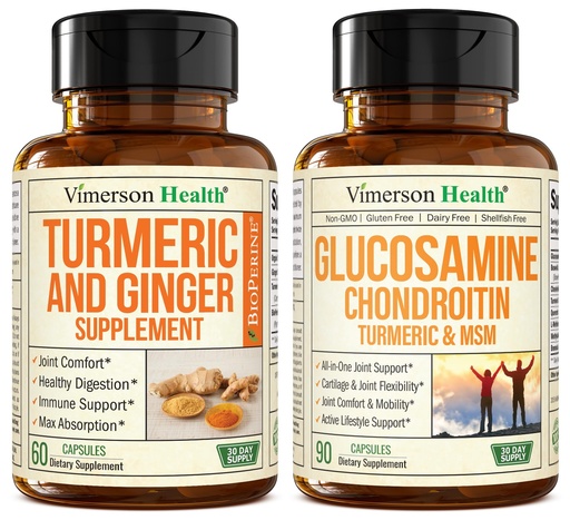 [BRSW2FQ3OEBGM2TU] Turmeric Supplement and Ginger Root Joint Support Supplement & Glucosamine Chondroitin MSM and Turmeric Supplement
