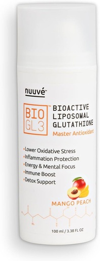 [BRSRAYABPIPQ4DTU] BIOGL3 Bioactive Liposomal Glutathione 446mg. Ultra Potent Pure Patented in airless Dispenser. Fast Absorption, Lowers oxidative Stress and Inflammation. +Energy, Detox, Immune Boost, Focus