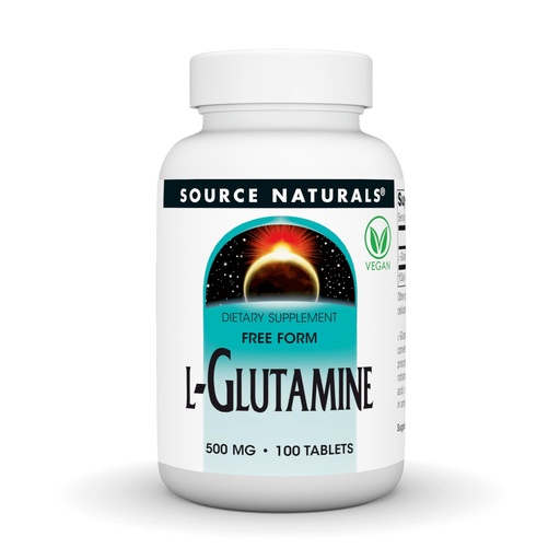 [BRSWIYT3O4FAODTA] Source Naturals Free Form L-Glutamine - 500mg - 100 Tablets