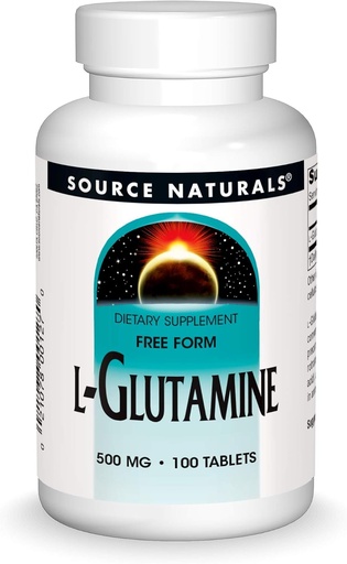 [BRSWIYT3O4FAODTA] Source Naturals L-Glutamine, Free Form Amino Acid That Supports Metabolic Energy*, 500mg - 100 Tablets