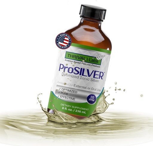[BRSRMAYYBMDRS3TL] Ionic Colloidal Silver Liquid 20 PPM Bio Active for Immune Support Glass Bottle 8oz Organic Supplement