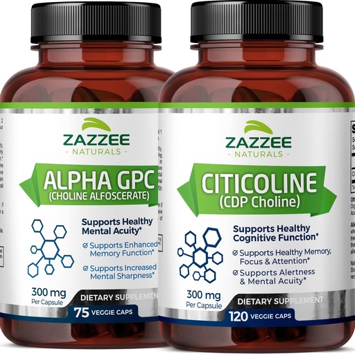 [BRSRMYI6CIHRSCTG] Zazzee Citicoline CDP Choline Capsules and Alpha GPC Choline Capsules