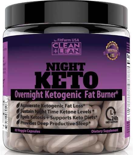 [BRSRMHYLO4NGECDA] Καθαρό + Lean Night Keto: Πρώτη Διανυκτέρευση Ketogenic Fat Burner & Sleep Aid 