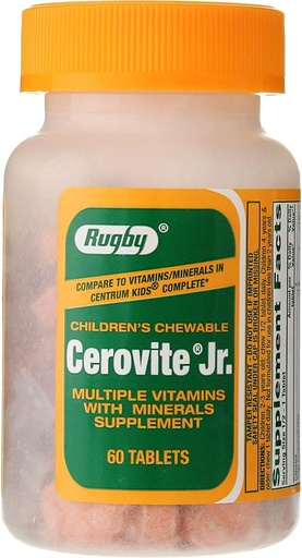 [BRSWKGYKOUHRG2LO] Rugby Cerovite Jr. Children's Chewable 60 Tabs