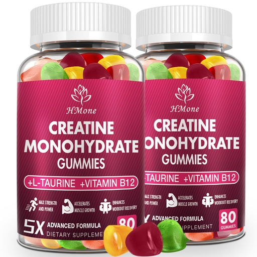 [BRSRAGLRCN5AID3X] Creatine Monohydrate Gummies - 5g for Men & Women, 160 Count and Creatine Chewable Supplements for Muscle Gain, Muscle Strength, Energy Boost, and Muscle Builder, Sugar Free, Vegan