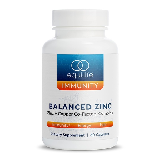 [BRSW2237PJ6QGG3A] EquiLife Balanced Zinc Supplement, 15mg with Copper, Vitamin C & Vitamin B6 for Daily Immune Support, Tissue Growth & Repair, Supports Nutrient Absorption & Hormone Balance, Allergen Free, 60 Capsules