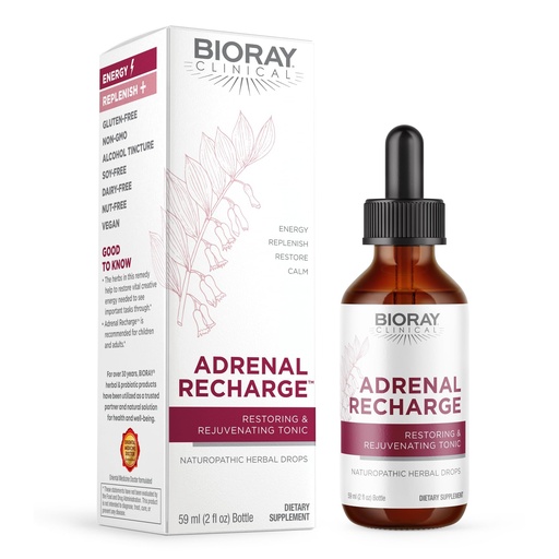 [BRSRAFT4OUDQOC3F] BIORAY Clinical Adrenal Recharge - 2 fl oz - Restoring & Rejuvenating Alcohol Tincture - Non-GMO, Vegan, Gluten Free