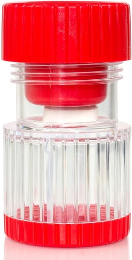 [BRSWIEYRDMHRO3TM] HealthSmart Pill Crusher e Grinder, Crushes Vitamins and Tablets, mantén ata 2 pílulas, con grps ergonómicos, vermellos