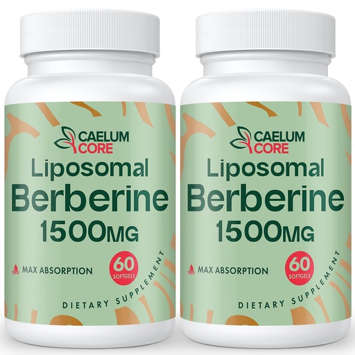 [BRSRAEAFB4PBGAI7] Liposomal Berberine HCL - Berberine 1500mg High Bioavailability, Berberines Supplement for Women and Men (2 Pack)