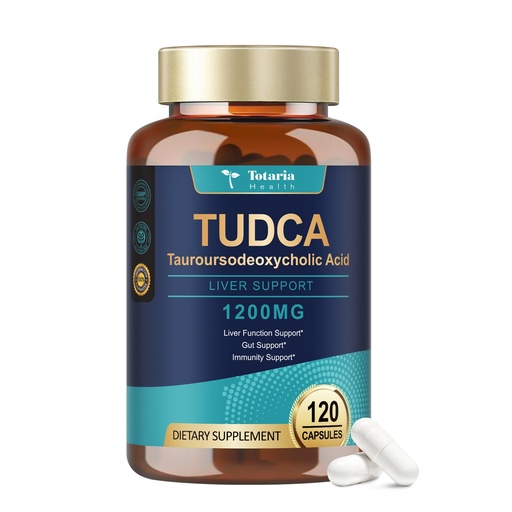 [BRSRAGA3PMIAMFDK] Totaria TUDCA Bile Salts 1200mg (Tauroursodeoxycholic Acid), 120 Capsules, Ultra Strength Pure TUDCA Liver Supplements, Liver and Gallbladder Cleanse & Repair, Vegan