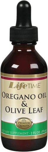 [BRSWIYQPDN4BOYI3] LIFETIME Organic Oregano Oil och Olive Leaf Drops | Healthy Immune System Support | Tillverkad i USA | 2 FL oz | 59 portioner