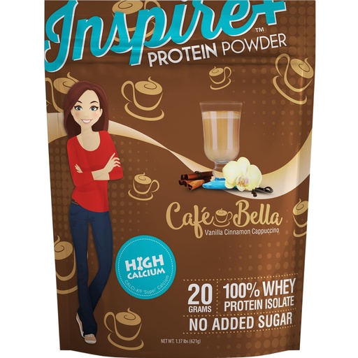 [BRSROFI2OAIQADYZ] Bariatric Eating Inspire Cafe Bella Vanilla Cinnamon Cappuccino Sugar-Free 20g Whey Protein Isolate Powder (20 Servings)