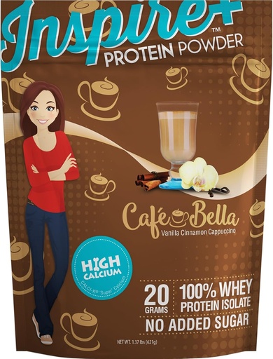 [BRSROFI2OAIQADYZ] Bariatrické stravování Inspire Cafe Bella Vanilla Skořice Cappuccino Sugar- zdarma 20g syrovátkový protein izolát prášek (20 Služení)