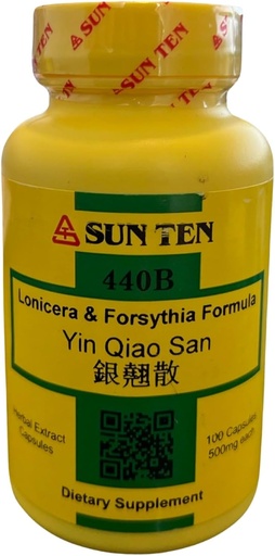 [BRSWYFD7DEHWAEI7] Sun Ten - Lonicera & Forsythia Formula Capsules/Yin Qiao San/銀翹散 - 100 Capsules