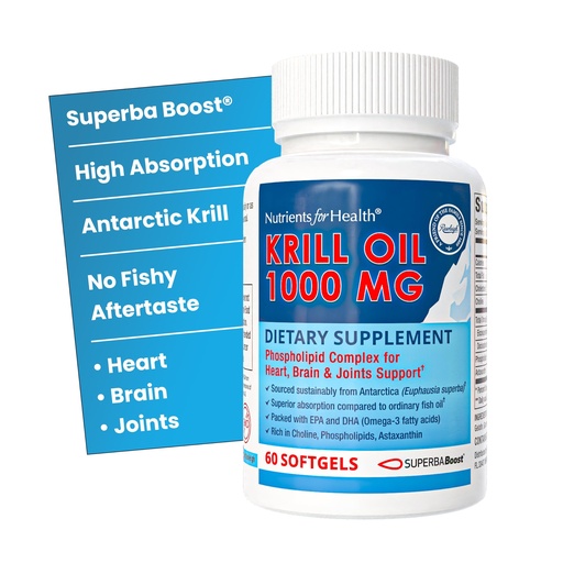 [BRSW2HD2DINBUAAZ] Rawleigh Superba Boost® Antarctic Krill Oil 1000mg | No Fishy Aftertaste | High Absorption Omega-3 EPA & DHA with Phospholipids & Astaxanthin – Supports Heart, Brain & Joint Health – (60 Softgels)