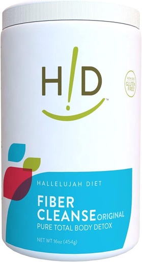 [BRSWIYQHOQIA4D3Y] Hallelujah Diet - Fiber Cleanse Powder, Pure Powdered Detox Supplement for Dietary Support, Digestive Balance, & Gut Health, Unflavored, 16-Ounces