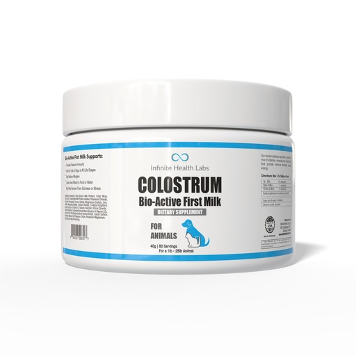 [BRSROFL4C4HR4H3L] Bio-Active Bovine Colostrum for Dogs, Cats, Puppies, Kittens & Pets - Daily Colostrum Powder Supplement 40g (80 Servings)