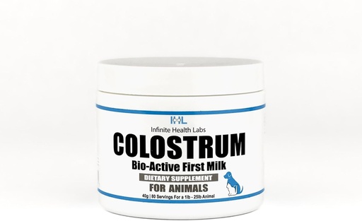 [BRSROFL4C4HR4H3L] Bovine Colostrum for Dogs, Cats, Puppies, Kittens & Pets - Daily Colostrum Powder Supplement 40g (80 zerbitzari)
