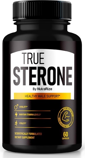 [BRSRA2YHAUDWGDLZ] NutraRize True Sterone за мъже  по всички природни Daily Formula Made to Support Energy, Доверие, and Balanced Health. Чувствайте се най-добре само с 2 хапчета за лесно преглъщане на ден (60 капсули)